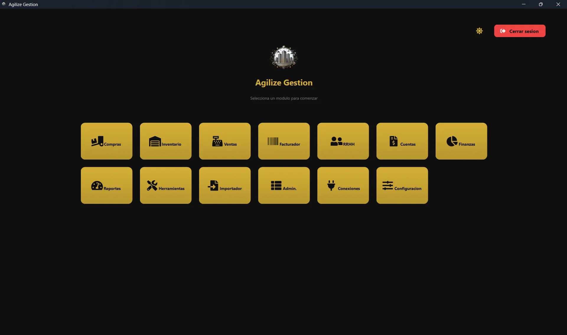 Agilize Gestión - vista desktop