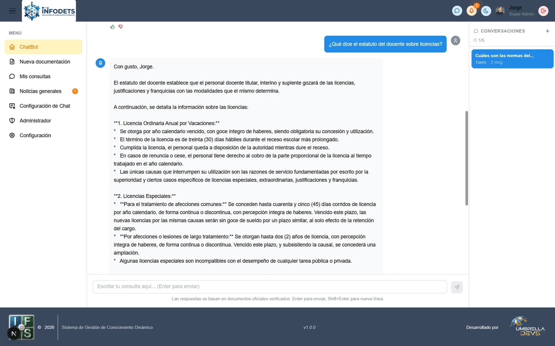 Infodets - vista alternativa